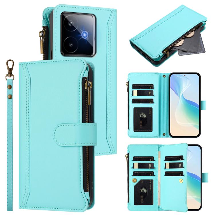 Magnetic Closure 9 Card Slots Zipper Leather Case with Hand Strap, For Realme C71 4G India, For Realme C85 5G / 15x 5G India, For Realme P4 Pro 5G, For Realme P4 5G, For Realme 15T 5G Global, For Realme 15 / 15 Pro 5G Global, For Realme C71 4G Global  ...