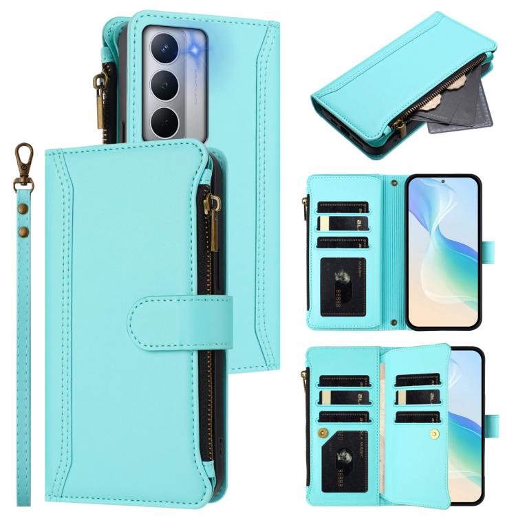 Magnetic Closure 9 Card Slots Zipper Leather Case with Hand Strap, For Realme Narzo 80 Pro, For Realme Narzo 80X, For Realme P3 Ultra 5G  Global, For Realme P3 5G Global, For Realme P3 Pro 5G  Global, For Realme 14 Pro+ 5G, For Realme 14 Pro 5G India  ...