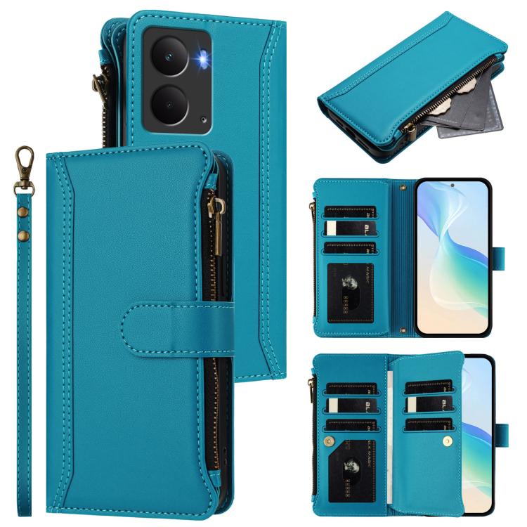 Magnetic Closure 9 Card Slots Zipper Leather Case with Hand Strap, For Realme Narzo 80 Pro, For Realme Narzo 80X, For Realme P3 Ultra 5G  Global, For Realme P3 5G Global, For Realme P3 Pro 5G  Global, For Realme 14 Pro+ 5G, For Realme 14 Pro 5G India  ...