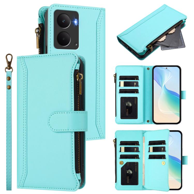 Magnetic Closure 9 Card Slots Zipper Leather Case with Hand Strap, For Realme Narzo 80 Pro, For Realme Narzo 80X, For Realme P3 Ultra 5G  Global, For Realme P3 5G Global, For Realme P3 Pro 5G  Global, For Realme 14 Pro+ 5G, For Realme 14 Pro 5G India  ...