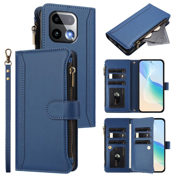 Magnetic Closure 9 Card Slots Zipper Leather Case with Hand Strap, For Realme 16T 5G Global, For Realme C83 5G India/C85 5G, For Realme P4 Power 5G, For Realme Note 80 4G Global, For Realme 16 5G Global, For Realme 16 Pro+ 5G Global                    ...
