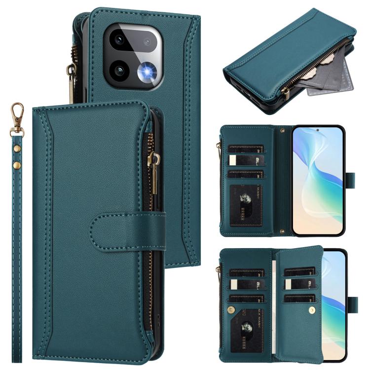 Magnetic Closure 9 Card Slots Zipper Leather Case with Hand Strap, For Realme 16T 5G Global, For Realme C83 5G India/C85 5G, For Realme P4 Power 5G, For Realme Note 80 4G Global, For Realme 16 5G Global, For Realme 16 Pro+ 5G Global                    ...