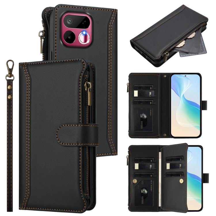 Magnetic Closure 9 Card Slots Zipper Leather Case with Hand Strap, For Realme 16T 5G Global, For Realme C83 5G India/C85 5G, For Realme P4 Power 5G, For Realme Note 80 4G Global, For Realme 16 5G Global, For Realme 16 Pro+ 5G Global                    ...