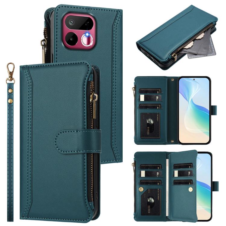 Magnetic Closure 9 Card Slots Zipper Leather Case with Hand Strap, For Realme 16T 5G Global, For Realme C83 5G India/C85 5G, For Realme P4 Power 5G, For Realme Note 80 4G Global, For Realme 16 5G Global, For Realme 16 Pro+ 5G Global                    ...