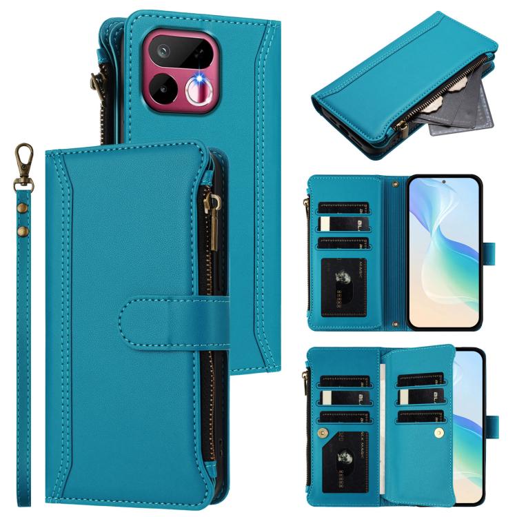 Magnetic Closure 9 Card Slots Zipper Leather Case with Hand Strap, For Realme 16T 5G Global, For Realme C83 5G India/C85 5G, For Realme P4 Power 5G, For Realme Note 80 4G Global, For Realme 16 5G Global, For Realme 16 Pro+ 5G Global                    ...
