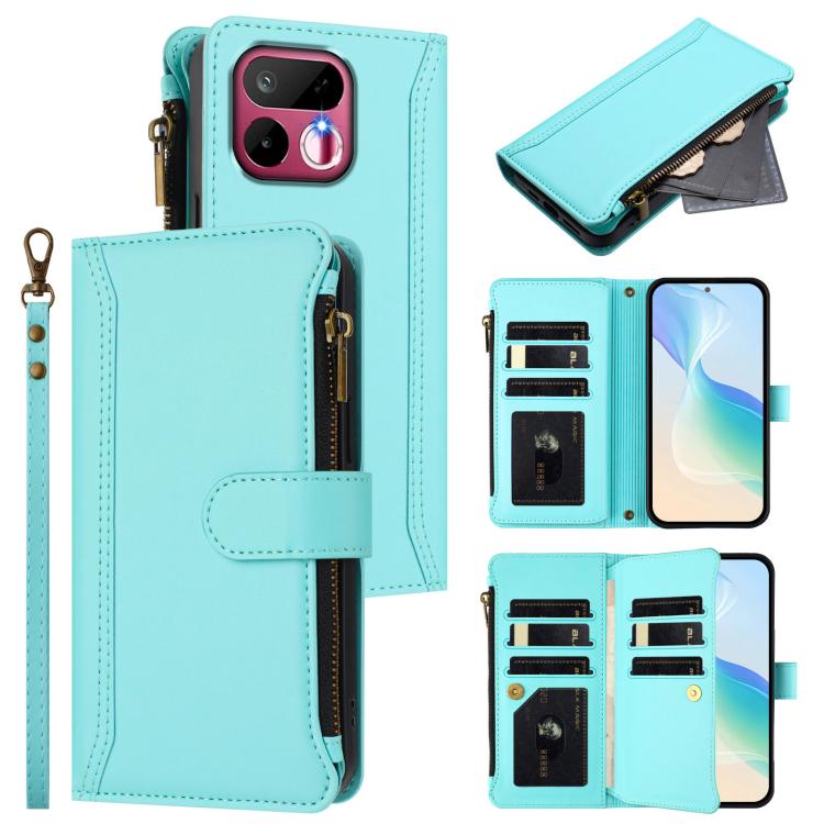 Magnetic Closure 9 Card Slots Zipper Leather Case with Hand Strap, For Realme 16T 5G Global, For Realme C83 5G India/C85 5G, For Realme P4 Power 5G, For Realme Note 80 4G Global, For Realme 16 5G Global, For Realme 16 Pro+ 5G Global                    ...