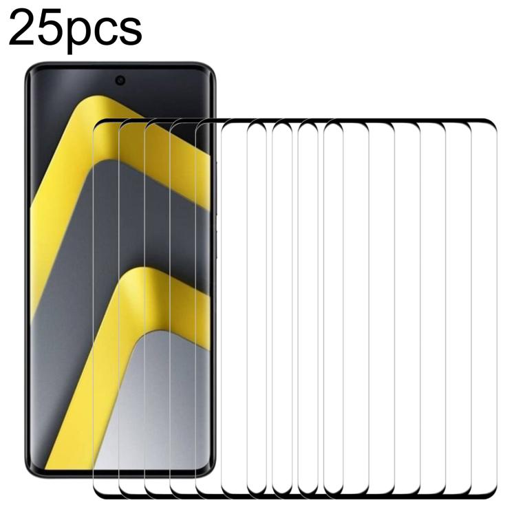 25pcs 3D Curved Edge Full Screen Tempered Glass Film, For Xiaomi Poco M8 Pro 5G, For Xiaomi Poco M8 5G, For Xiaomi Poco F7