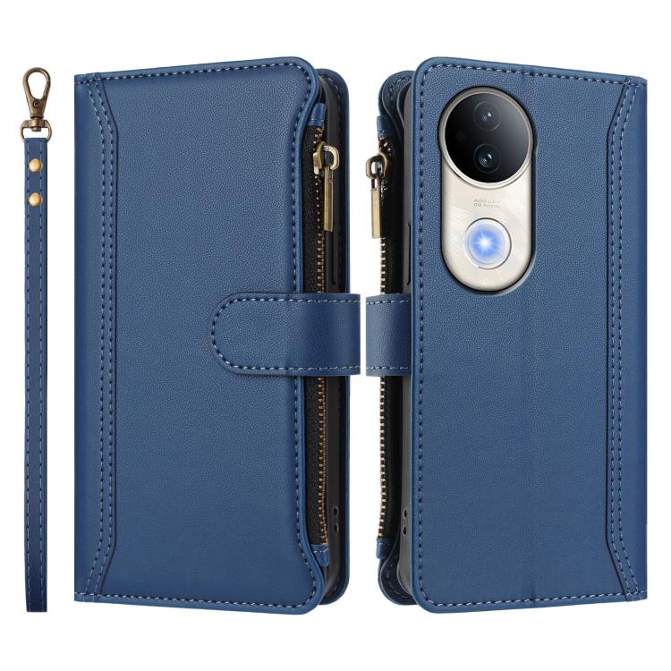 Magnetic Closure 9 Card Slots Zipper Leather Case with Hand Strap, For vivo S20 5G, For vivo S20 Pro 5G, For vivo Y19S 4G Global, For vivo X200 5G, For vivo X200 Pro mini, For vivo X200 Pro 5G, For vivo V40E 5G india / iQOO Z9s 5G                      ...