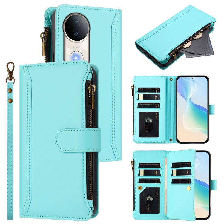 Magnetic Closure 9 Card Slots Zipper Leather Case with Hand Strap, For vivo S20 5G, For vivo S20 Pro 5G, For vivo Y19S 4G Global, For vivo X200 5G, For vivo X200 Pro mini, For vivo X200 Pro 5G, For vivo V40E 5G india / iQOO Z9s 5G                      ...