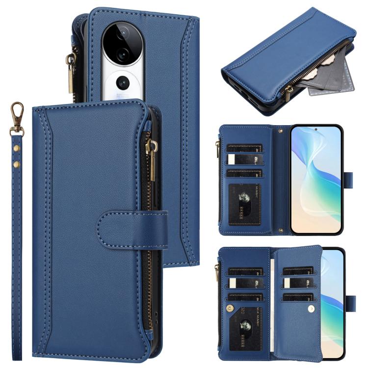 Magnetic Closure 9 Card Slots Zipper Leather Case with Hand Strap, For vivo S20 5G, For vivo S20 Pro 5G, For vivo Y19S 4G Global, For vivo X200 5G, For vivo X200 Pro mini, For vivo X200 Pro 5G, For vivo V40E 5G india / iQOO Z9s 5G                      ...