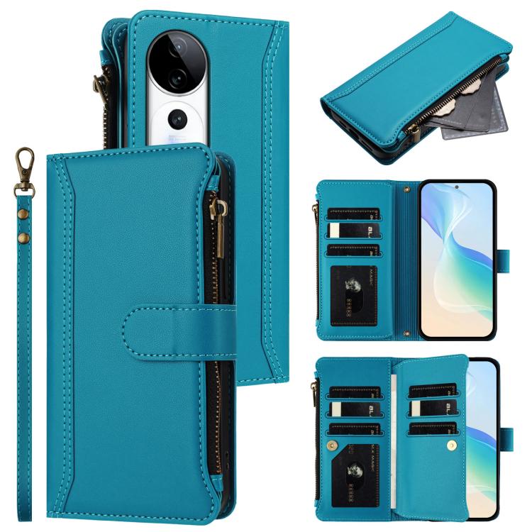 Magnetic Closure 9 Card Slots Zipper Leather Case with Hand Strap, For vivo S20 5G, For vivo S20 Pro 5G, For vivo Y19S 4G Global, For vivo X200 5G, For vivo X200 Pro mini, For vivo X200 Pro 5G, For vivo V40E 5G india / iQOO Z9s 5G                      ...