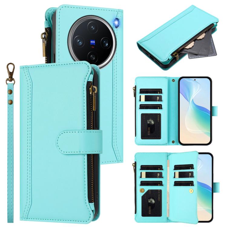 Magnetic Closure 9 Card Slots Zipper Leather Case with Hand Strap, For vivo S20 5G, For vivo S20 Pro 5G, For vivo Y19S 4G Global, For vivo X200 5G, For vivo X200 Pro mini, For vivo X200 Pro 5G, For vivo V40E 5G india / iQOO Z9s 5G                      ...