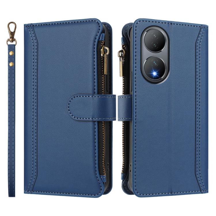 Magnetic Closure 9 Card Slots Zipper Leather Case with Hand Strap, For vivo Y100A 5G Global, For vivo Y56 5G Global / Y16 4G Global, For vivo Y72 5G / iQOO Z3 / Y52 5G, For vivo Y55S 2023 5G / Y55 5G Global, For vivo Y76 5G                             ...