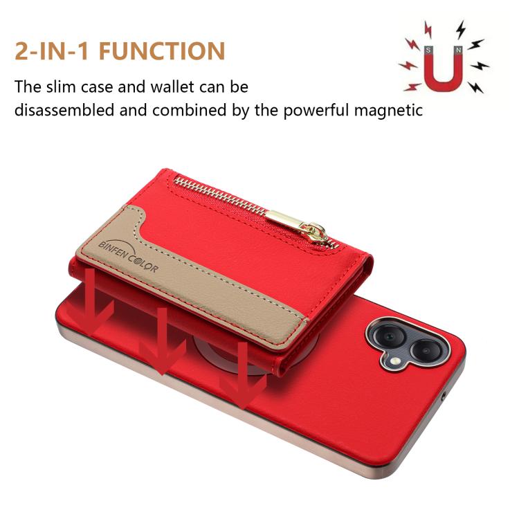 Zipper Horizontal Magnetic Card Bag RFID MagSafe Phone Case, For Samsung Galaxy A06, For Samsung Galaxy A56, For Samsung Galaxy A26, For Samsung Galaxy A36, For Samsung Galaxy A25, For Samsung Galaxy A55