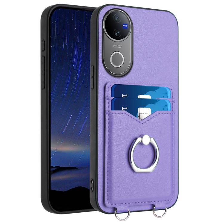 R20 Ring Card Holder Phone Case, For vivo X200s, For vivo Y29 4G / T4x / Y300t, For vivo V50 / V50e, For vivo X200 Ultra, For vivo V50 Lite 4G, For vivo Y39 5G / Y300i