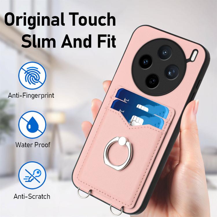 R20 Ring Card Holder Phone Case, For vivo X200s, For vivo Y29 4G / T4x / Y300t, For vivo V50 / V50e, For vivo X200 Ultra, For vivo V50 Lite 4G, For vivo Y39 5G / Y300i