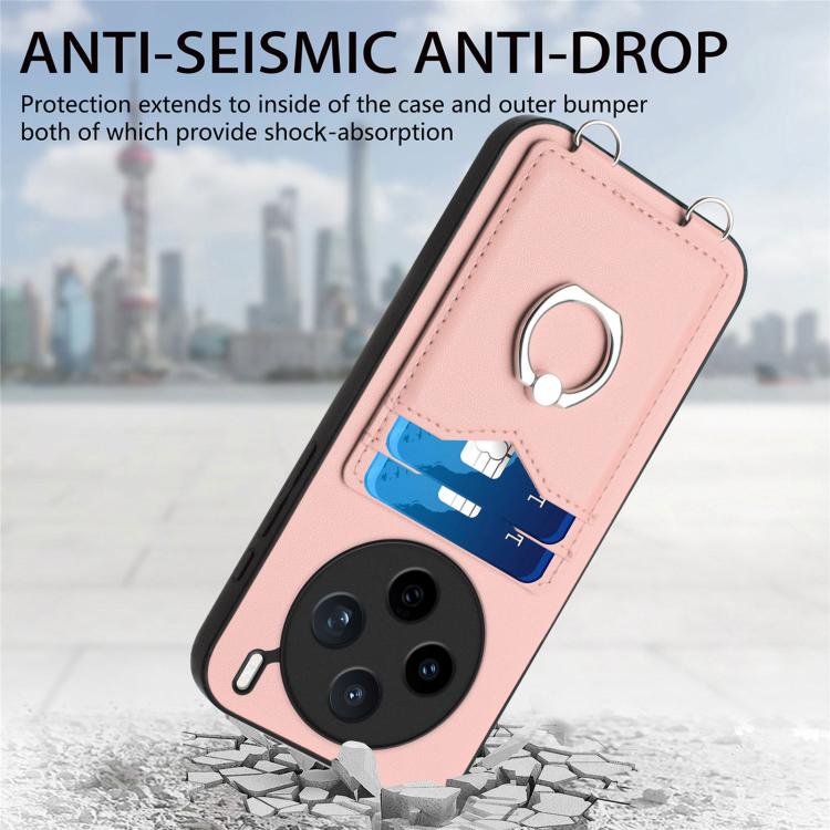 R20 Ring Card Holder Phone Case, For vivo X200s, For vivo Y29 4G / T4x / Y300t, For vivo V50 / V50e, For vivo X200 Ultra, For vivo V50 Lite 4G, For vivo Y39 5G / Y300i