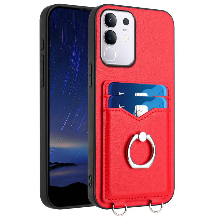 R20 Ring Card Holder Phone Case, For vivo X200s, For vivo Y29 4G / T4x / Y300t, For vivo V50 / V50e, For vivo X200 Ultra, For vivo V50 Lite 4G, For vivo Y39 5G / Y300i