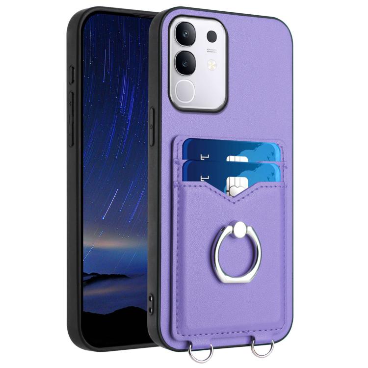 R20 Ring Card Holder Phone Case, For vivo X200s, For vivo Y29 4G / T4x / Y300t, For vivo V50 / V50e, For vivo X200 Ultra, For vivo V50 Lite 4G, For vivo Y39 5G / Y300i