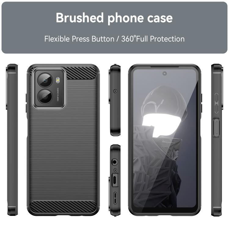 Carbon Fiber Brushed Texture TPU Phone Case, For HMD Fusion