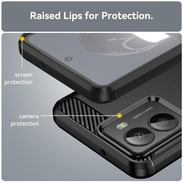 Carbon Fiber Brushed Texture TPU Phone Case, For HMD Fusion
