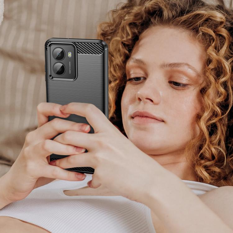 Carbon Fiber Brushed Texture TPU Phone Case, For HMD Fusion