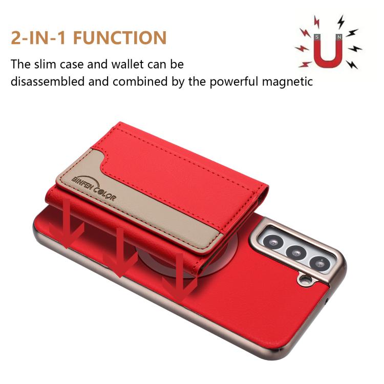 Colour Matching Horizontal Magnetic Card Bag RFID MagSafe Phone Case, For Samsung Galaxy S23+ 5G, For Samsung Galaxy S23 5G, For Samsung Galaxy S22 Ultra 5G, For Samsung Galaxy S22+ 5G, For Samsung Galaxy S22 5G, For Samsung Galaxy S21 5G              ...