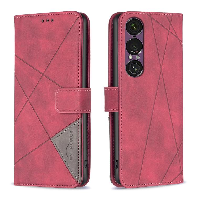 Magnetic Buckle Rhombus Texture Leather Phone Case, For Sony Xperia 1 VIII, For Sony Xperia 1 VII