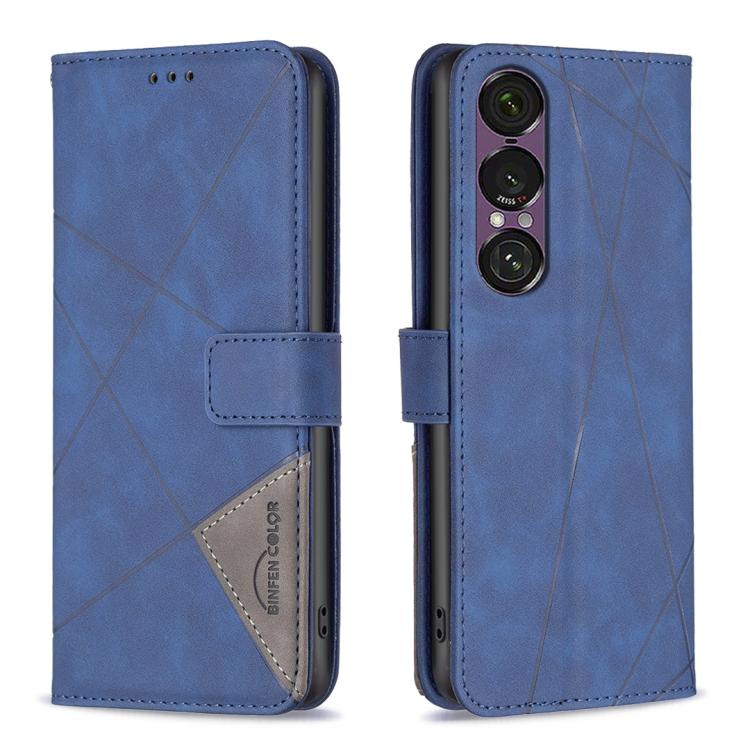 Magnetic Buckle Rhombus Texture Leather Phone Case, For Sony Xperia 1 VIII, For Sony Xperia 1 VII