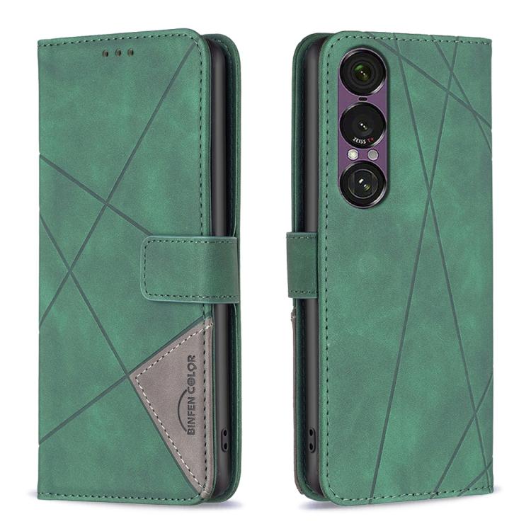 Magnetic Buckle Rhombus Texture Leather Phone Case, For Sony Xperia 1 VIII, For Sony Xperia 1 VII