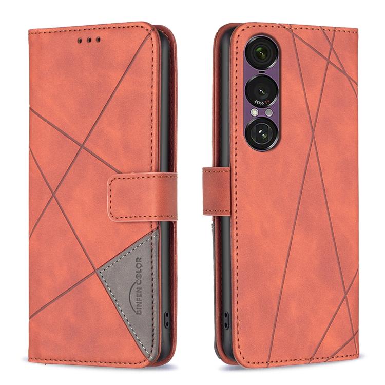 Magnetic Buckle Rhombus Texture Leather Phone Case, For Sony Xperia 1 VIII, For Sony Xperia 1 VII