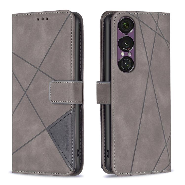 Magnetic Buckle Rhombus Texture Leather Phone Case, For Sony Xperia 1 VIII, For Sony Xperia 1 VII
