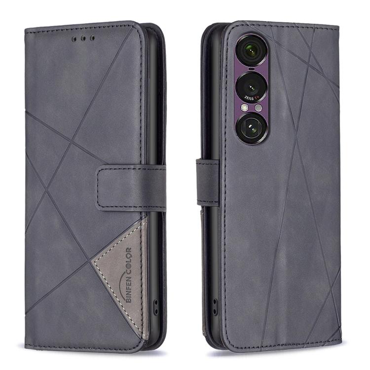 Magnetic Buckle Rhombus Texture Leather Phone Case, For Sony Xperia 1 VIII, For Sony Xperia 1 VII