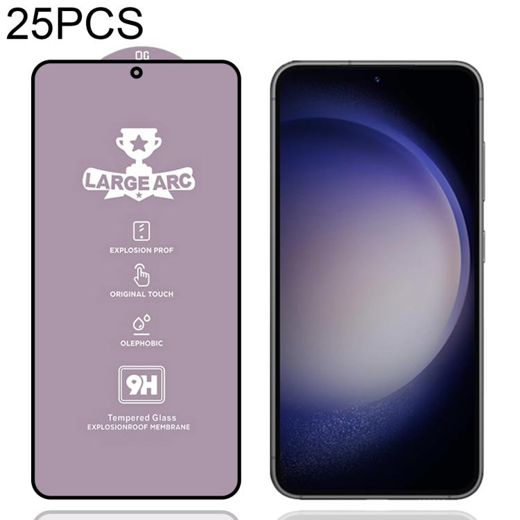 25pcs 9H 0.18mm High Aluminum Large Arc Tempered Glass Film, Support Fingerprint Unlocking, For Samsung Galaxy S26+ 5G, For Samsung Galaxy S26 Edge 5G, For Samsung Galaxy S26 Ultra 5G, For Samsung Galaxy S26 5G, For Samsung Galaxy S25 5G               ...