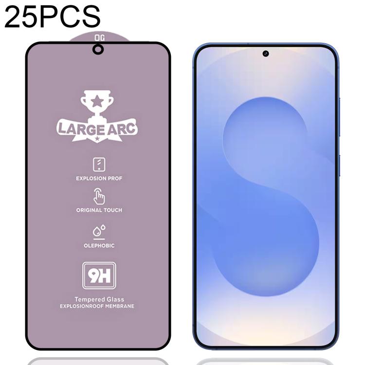25pcs 9H 0.18mm High Aluminum Large Arc Tempered Glass Film, Support Fingerprint Unlocking, For Samsung Galaxy S26+ 5G, For Samsung Galaxy S26 Edge 5G, For Samsung Galaxy S26 Ultra 5G, For Samsung Galaxy S26 5G, For Samsung Galaxy S25 5G               ...