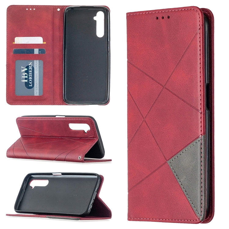 Rhombus Texture Horizontal Flip Magnetic Leather Case with Holder & Card Slots, For OPPO Realme C11, For OPPO Realme 6, For OPPO Realme 6 Pro, For OPPO Reno3 Pro, For OPPO Reno4 Pro 5G