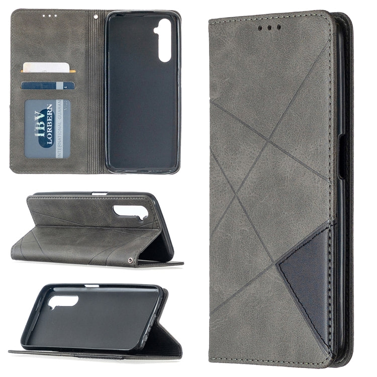 Rhombus Texture Horizontal Flip Magnetic Leather Case with Holder & Card Slots, For OPPO Realme C11, For OPPO Realme 6, For OPPO Realme 6 Pro, For OPPO Reno3 Pro, For OPPO Reno4 Pro 5G