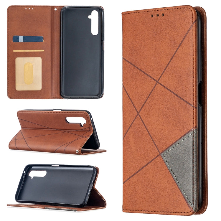 Rhombus Texture Horizontal Flip Magnetic Leather Case with Holder & Card Slots, For OPPO Realme C11, For OPPO Realme 6, For OPPO Realme 6 Pro, For OPPO Reno3 Pro, For OPPO Reno4 Pro 5G