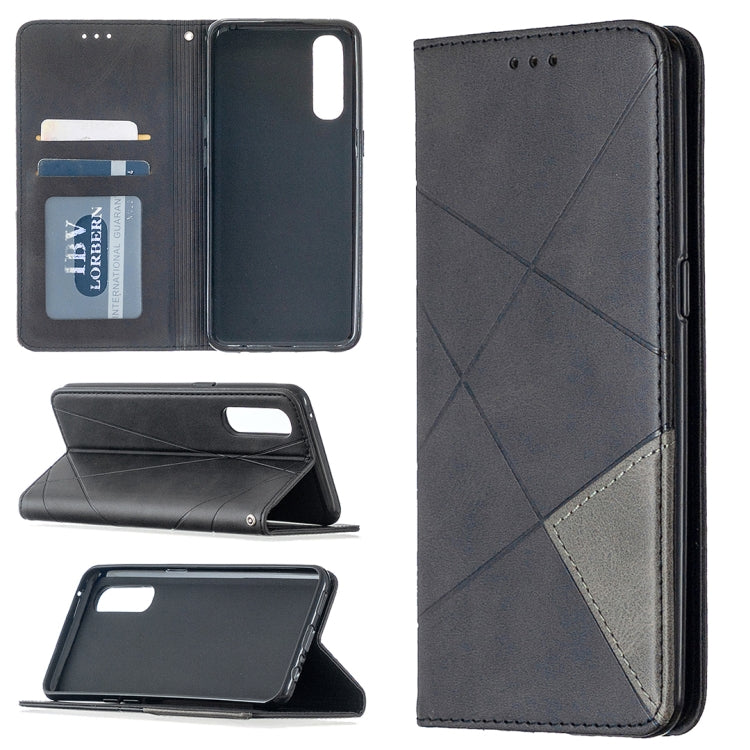 Rhombus Texture Horizontal Flip Magnetic Leather Case with Holder & Card Slots, For OPPO Realme C11, For OPPO Realme 6, For OPPO Realme 6 Pro, For OPPO Reno3 Pro, For OPPO Reno4 Pro 5G