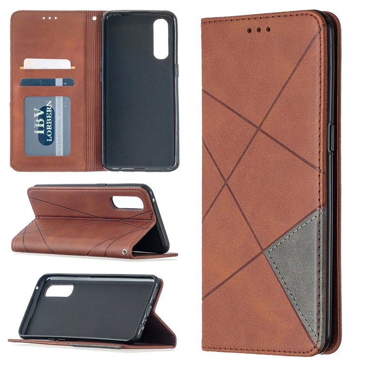 Rhombus Texture Horizontal Flip Magnetic Leather Case with Holder & Card Slots, For OPPO Realme C11, For OPPO Realme 6, For OPPO Realme 6 Pro, For OPPO Reno3 Pro, For OPPO Reno4 Pro 5G
