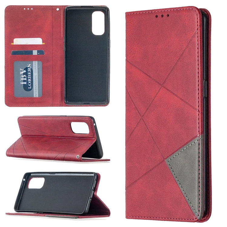 Rhombus Texture Horizontal Flip Magnetic Leather Case with Holder & Card Slots, For OPPO Realme C11, For OPPO Realme 6, For OPPO Realme 6 Pro, For OPPO Reno3 Pro, For OPPO Reno4 Pro 5G