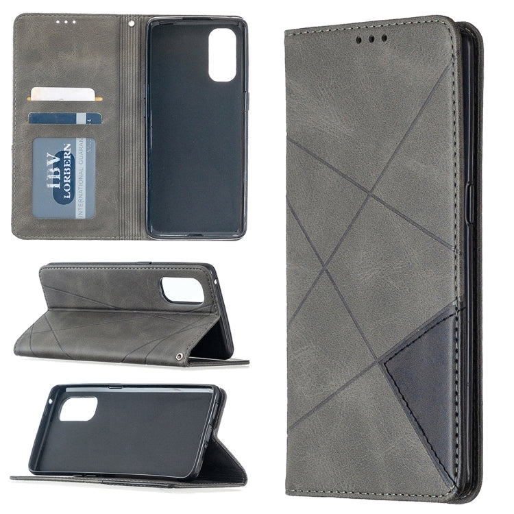 Rhombus Texture Horizontal Flip Magnetic Leather Case with Holder & Card Slots, For OPPO Realme C11, For OPPO Realme 6, For OPPO Realme 6 Pro, For OPPO Reno3 Pro, For OPPO Reno4 Pro 5G