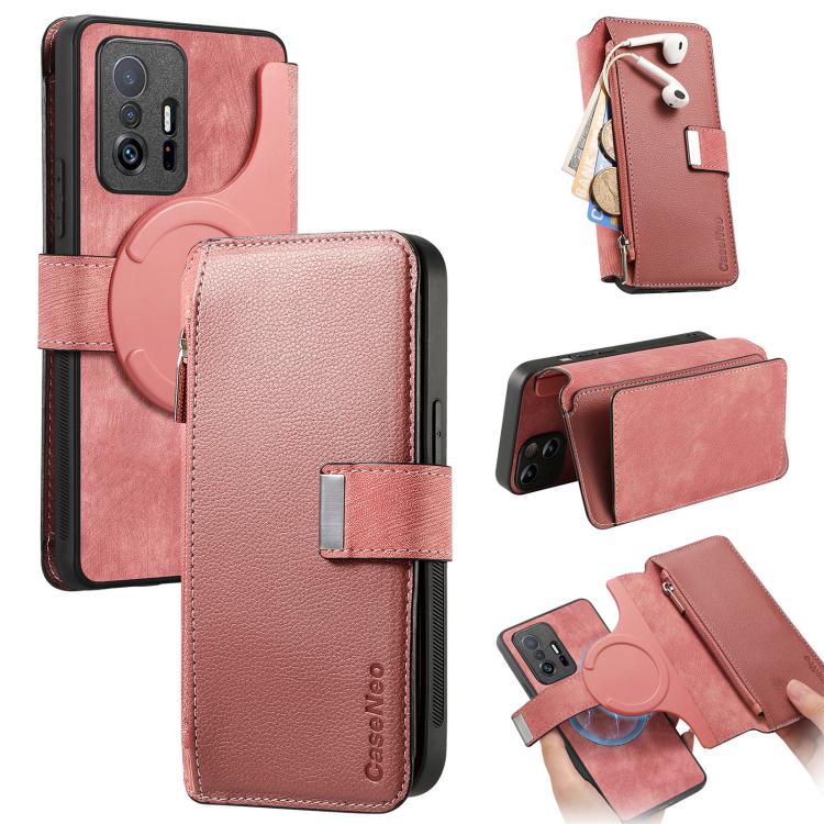 CaseNeo MagSafe RFID Anti-theft Zipper Wallet Retro Leather Phone Case, For Xiaomi Mi 11T / 11T Pro 5G, For Xiaomi Mi 11 Lite
