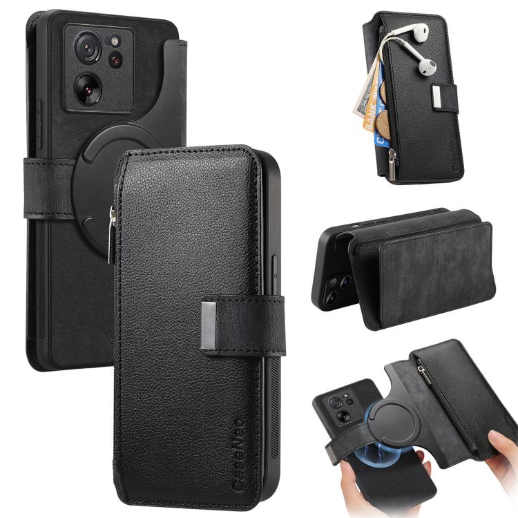CaseNeo MagSafe RFID Anti-theft Zipper Wallet Retro Leather Phone Case, For Xiaomi 14T, For Xiaomi 13T / 13T Pro 5G, For Xiaomi Mi 11T / 11T Pro 5G, For Xiaomi Mi 11 Lite