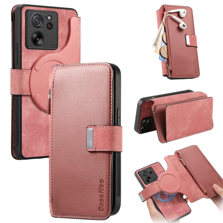 CaseNeo MagSafe RFID Anti-theft Zipper Wallet Retro Leather Phone Case, For Xiaomi 14T, For Xiaomi 13T / 13T Pro 5G, For Xiaomi Mi 11T / 11T Pro 5G, For Xiaomi Mi 11 Lite