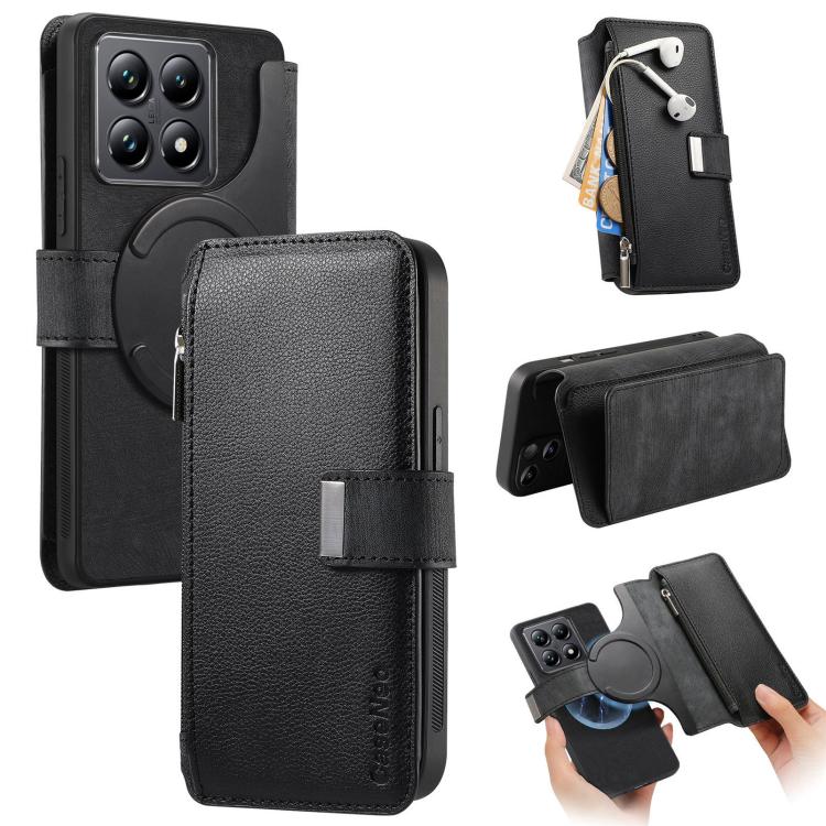 CaseNeo MagSafe RFID Anti-theft Zipper Wallet Retro Leather Phone Case, For Xiaomi 14T, For Xiaomi 13T / 13T Pro 5G, For Xiaomi Mi 11T / 11T Pro 5G, For Xiaomi Mi 11 Lite
