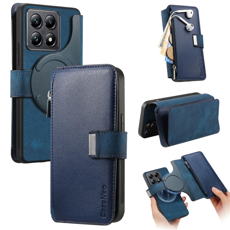 CaseNeo MagSafe RFID Anti-theft Zipper Wallet Retro Leather Phone Case, For Xiaomi 14T, For Xiaomi 13T / 13T Pro 5G, For Xiaomi Mi 11T / 11T Pro 5G, For Xiaomi Mi 11 Lite