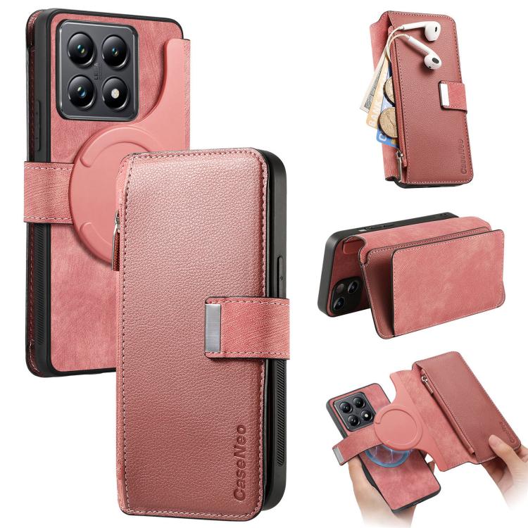 CaseNeo MagSafe RFID Anti-theft Zipper Wallet Retro Leather Phone Case, For Xiaomi 14T, For Xiaomi 13T / 13T Pro 5G, For Xiaomi Mi 11T / 11T Pro 5G, For Xiaomi Mi 11 Lite