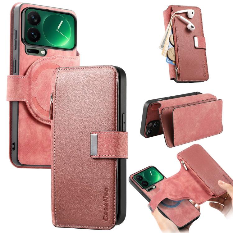 CaseNeo MagSafe RFID Anti-theft Zipper Wallet Retro Leather Phone Case, For Xiaomi 17 Pro Max, For Xiaomi 17, For Xiaomi 15T Pro 5G, For Xiaomi 15T 5G, For Xiaomi Poco X7 Pro, For Xiaomi 14T Pro, For Xiaomi 14T, For Xiaomi 13T / 13T Pro 5G