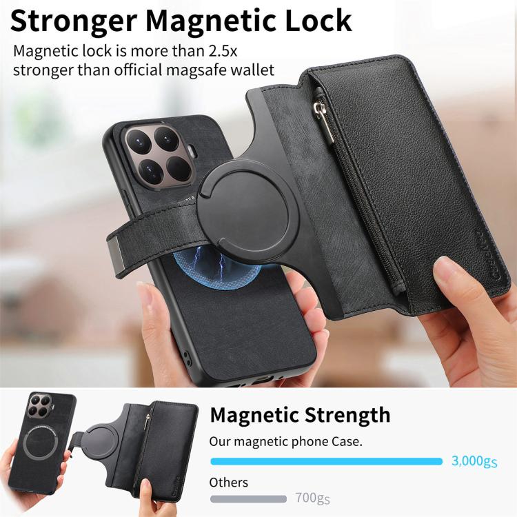 CaseNeo MagSafe RFID Anti-theft Zipper Wallet Retro Leather Phone Case, For Xiaomi 17T Pro 5G, For Xiaomi 17T 5G, For Xiaomi 17 Pro Max, For Xiaomi 17, For Xiaomi 15T Pro 5G, For Xiaomi 15T 5G, For Xiaomi Poco X7 Pro, For Xiaomi 14T Pro